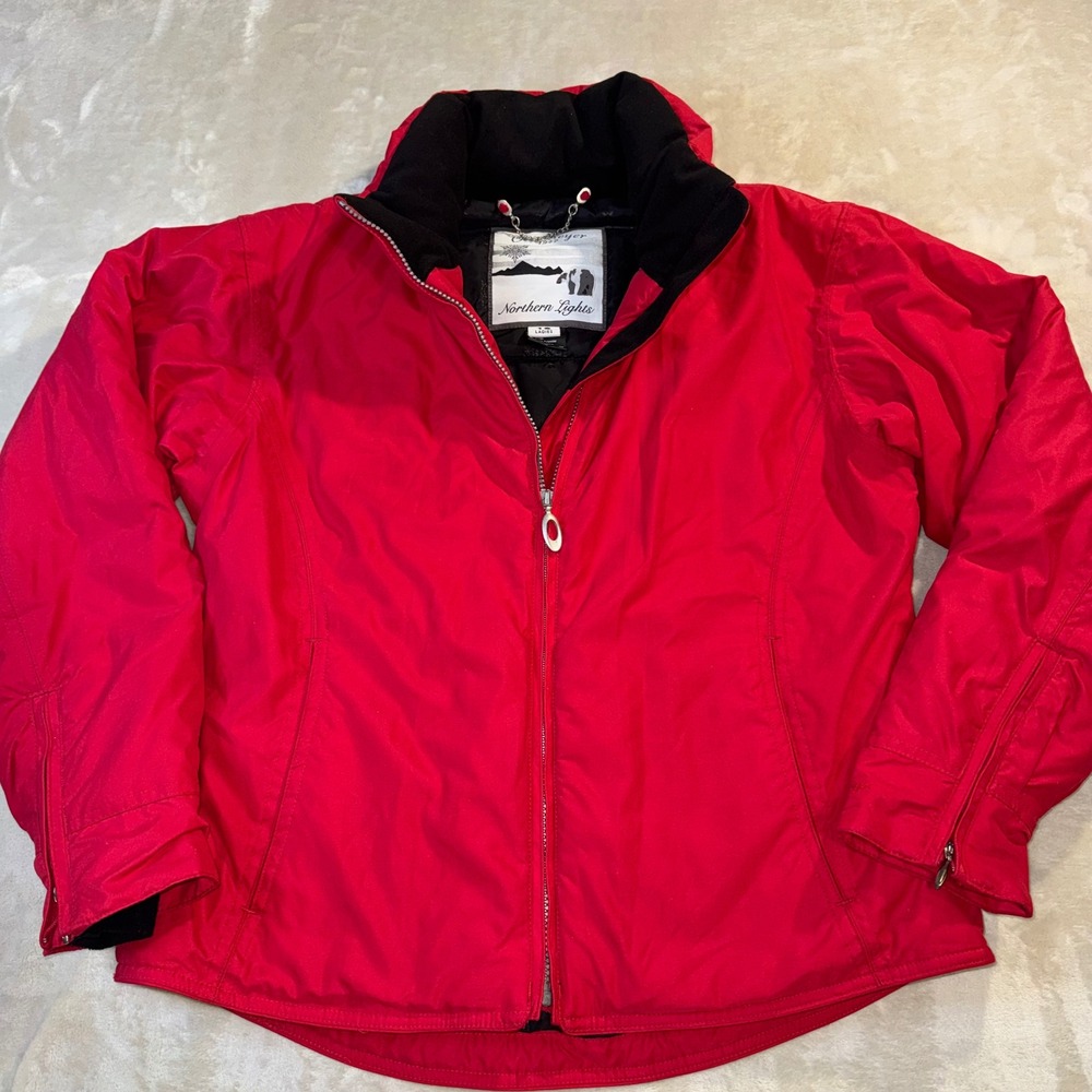 Obermeyer Northern Lights Jackie Red Ski Jacket Women Size 10 Thermolite Plus